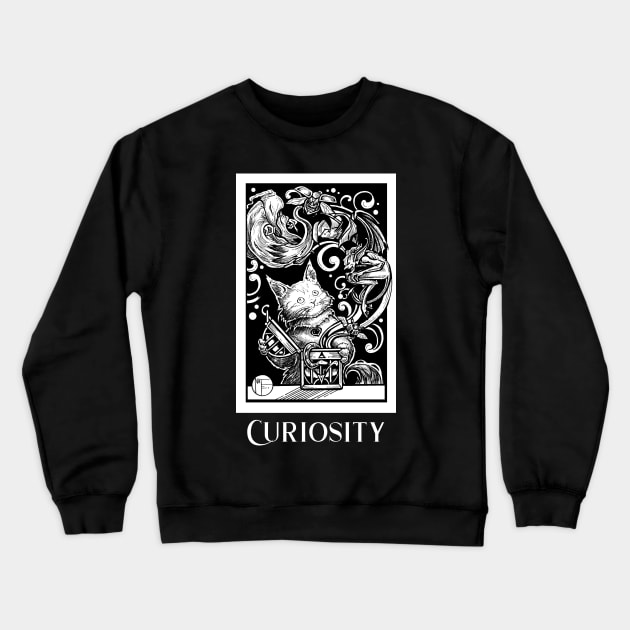 Opening Pandora's Box - Curiosity - White Outlined Version Crewneck Sweatshirt by Nat Ewert Art
